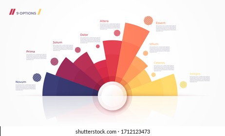 Vector circle chart design, modern template for creating infographics, presentations, reports, visualizations.