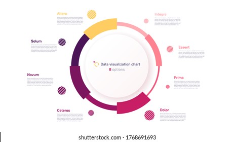 Vector circle chart design, modern template for creating infographics, presentations, reports, visualizations.