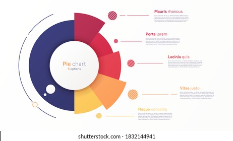 Vector circle chart design, modern template for creating infographics, presentations, reports, visualizations.