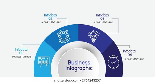 Vector circle chart design, modern template for creating infographics, presentations, reports