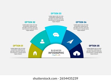 Vector circle chart design, template for creating infographics