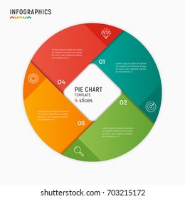 Vector circle chart infographic template. 4 options, steps, parts.