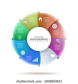 Vector circle chart template for infographics
