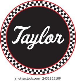 Vector Circle Checker with the name Taylor