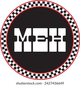 Vector Circle Checkerboard with the word Meh