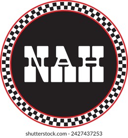 Vector Circle Checkerboard with the word Nah