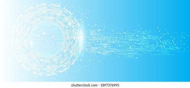 Vector circle with circuit board. Illustration Abstract modern futuristic, engineering, science, technology background. Hi tech digital connect, communication, high technology concept.