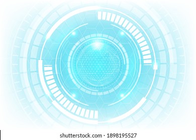 Vektorkreis mit Schalttafel. Illustration Abstrakte moderne futuristische, technische, wissenschaftliche, technologische Hintergrund. High-Tech Digital-Verbindung, Kommunikation, High-Tech-Konzept.
