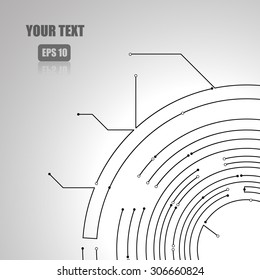Vector : Circle circuit board on white background