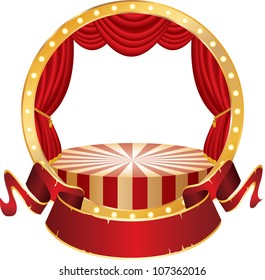 vector circle circus stage with place in different layer for your image or text