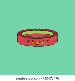 vector circle circus or theater stage in Hatching style