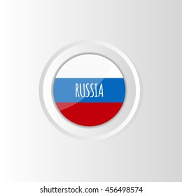Vector circle colorful bright flag of Russia on gradient background