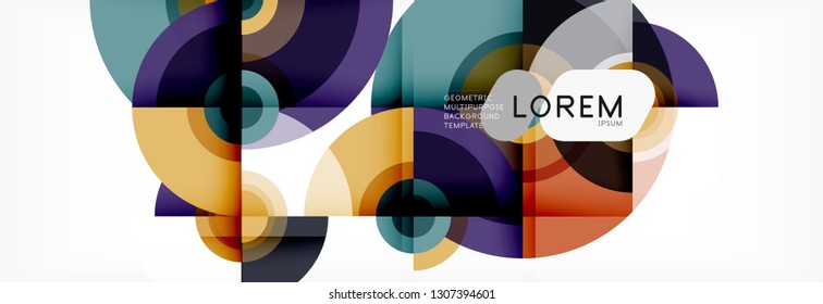 Composición de círculo vectorial, ilustración de diseño mínima geométrica. Antecedentes abstractos