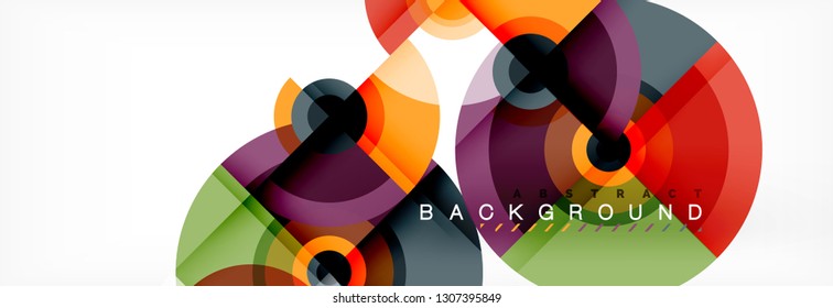 Vector circle composition, geometric minimal design illustration. Abstract background