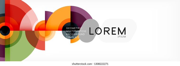 Vector circle composition, geometric minimal design illustration. Abstract background