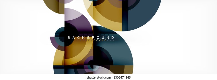 Vector circle composition, geometric minimal design illustration. Abstract background
