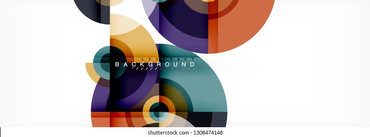 Vector circle composition, geometric minimal design illustration. Abstract background