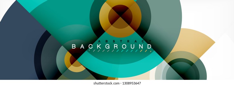 Vector circle composition, geometric minimal design illustration. Abstract background