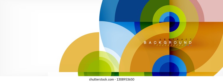 Vector circle composition, geometric minimal design illustration. Abstract background