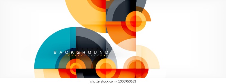 Vector circle composition, geometric minimal design illustration. Abstract background