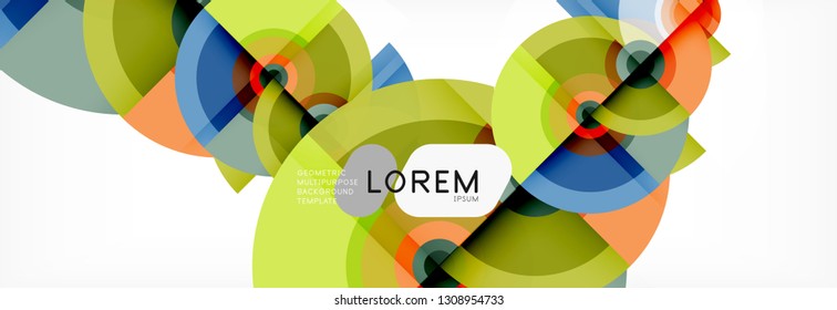 Vector circle composition, geometric minimal design illustration. Abstract background