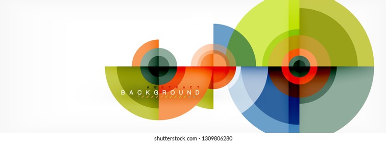 Vector circle composition, geometric minimal design illustration. Abstract background