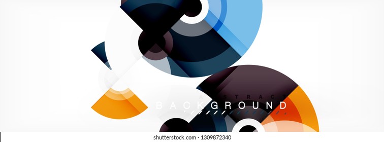 Vector circle composition, geometric minimal design illustration. Abstract background