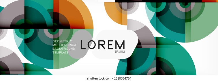 Vector circle composition, geometric minimal design illustration. Abstract background