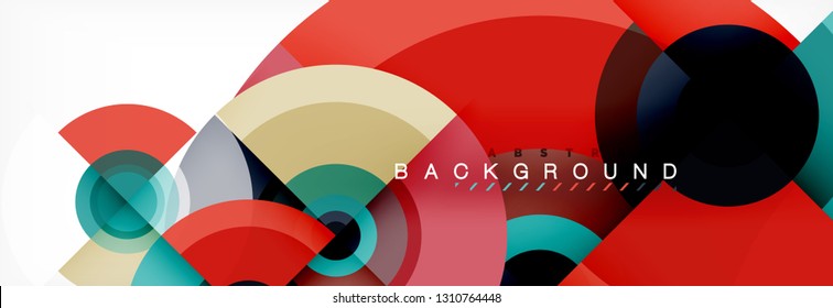 Vector circle composition, geometric minimal design illustration. Abstract background