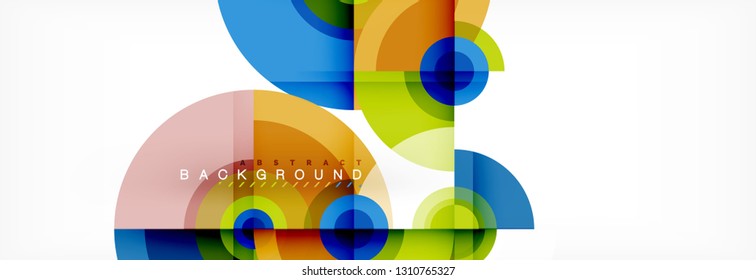 Vector circle composition, geometric minimal design illustration. Abstract background