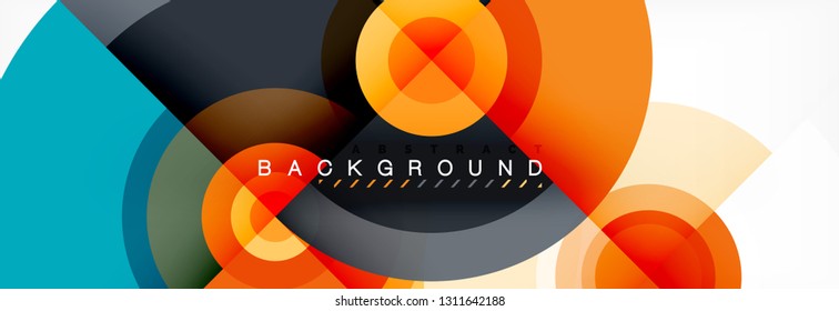 Vector circle composition, geometric minimal design illustration. Abstract background