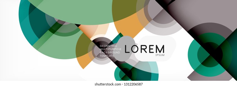 Vector circle composition, geometric minimal design illustration. Abstract background