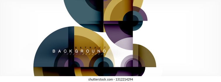 Vector circle composition, geometric minimal design illustration. Abstract background