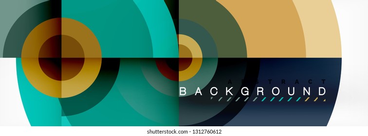 Vector circle composition, geometric minimal design illustration. Abstract background