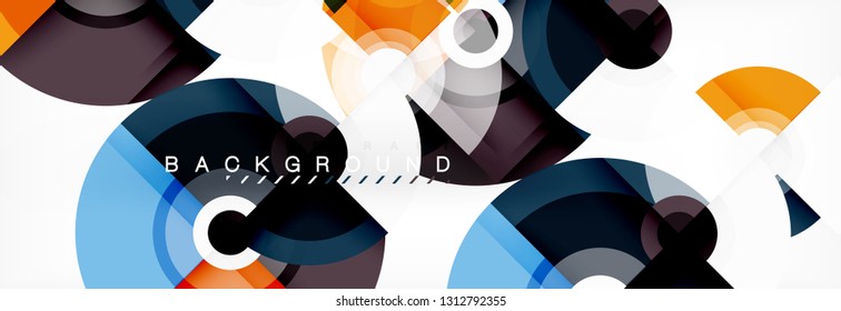 Vector circle composition, geometric minimal design illustration. Abstract background