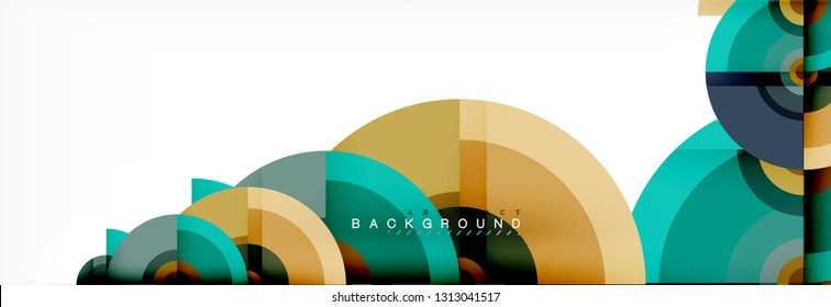 Vector circle composition, geometric minimal design illustration. Abstract background