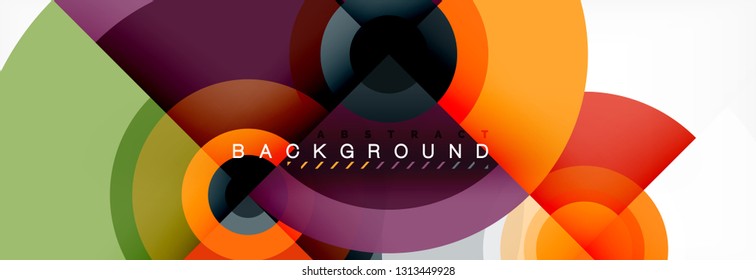 Vector circle composition, geometric minimal design illustration. Abstract background