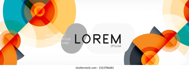 Vector circle composition, geometric minimal design illustration. Abstract background