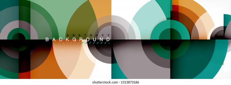 Vector circle composition, geometric minimal design illustration. Abstract background