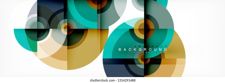 Vector circle composition, geometric minimal design illustration. Abstract background