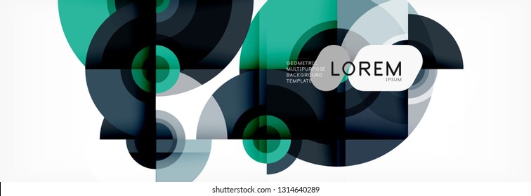 Composición de círculo vectorial, ilustración de diseño mínima geométrica. Antecedentes abstractos