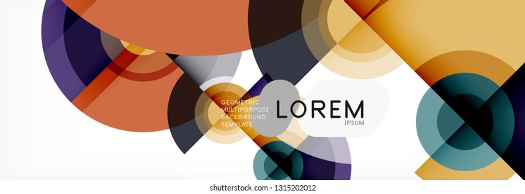 Vector circle composition, geometric minimal design illustration. Abstract background
