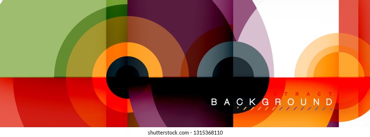 Vector circle composition, geometric minimal design illustration. Abstract background