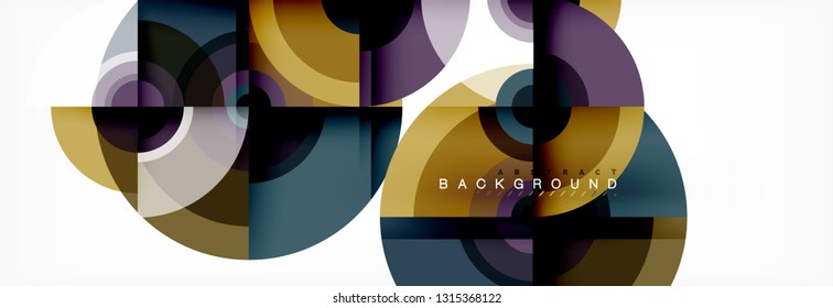 Vector circle composition, geometric minimal design illustration. Abstract background