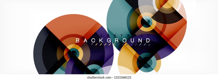 Vector circle composition, geometric minimal design illustration. Abstract background