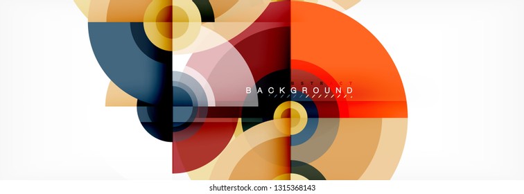 Vector circle composition, geometric minimal design illustration. Abstract background