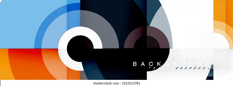 Vector circle composition, geometric minimal design illustration. Abstract background
