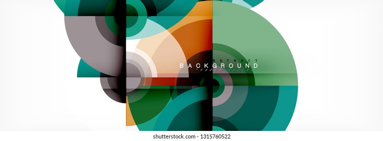 Vector circle composition, geometric minimal design illustration. Abstract background