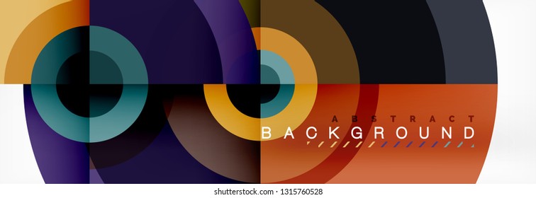 Vector circle composition, geometric minimal design illustration. Abstract background