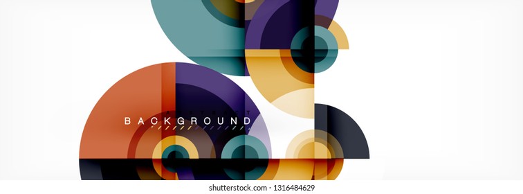 Vector circle composition, geometric minimal design illustration. Abstract background